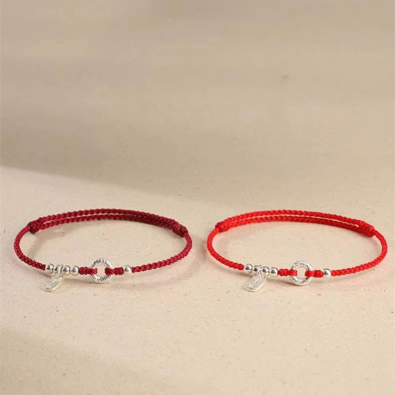 KarmaRipple's 925 Sterling Silver Auspicious Clouds Peace Buckle Safe And Sound Bracelet Anklet p19