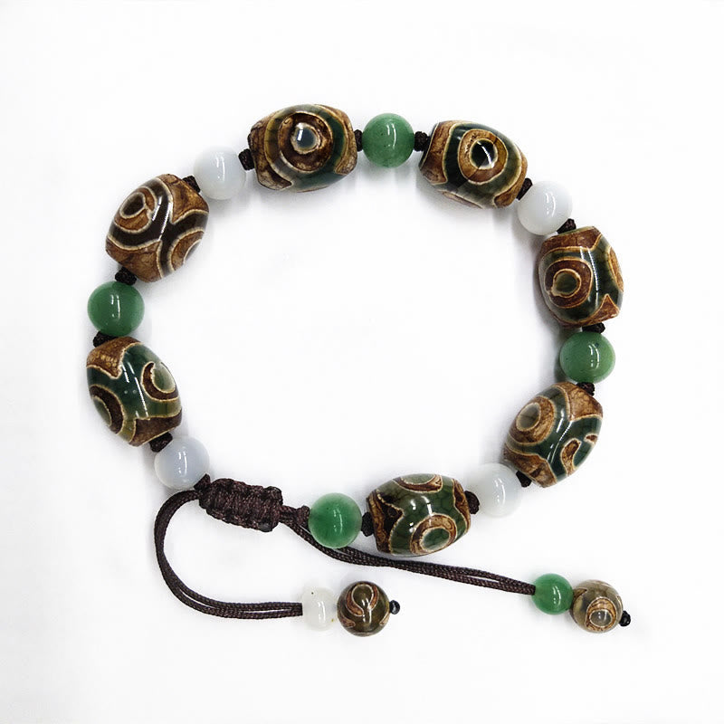 KarmaRipple's Tibetan Three-eyed Dzi Bead Fortune Protection Woven Bracelet p8