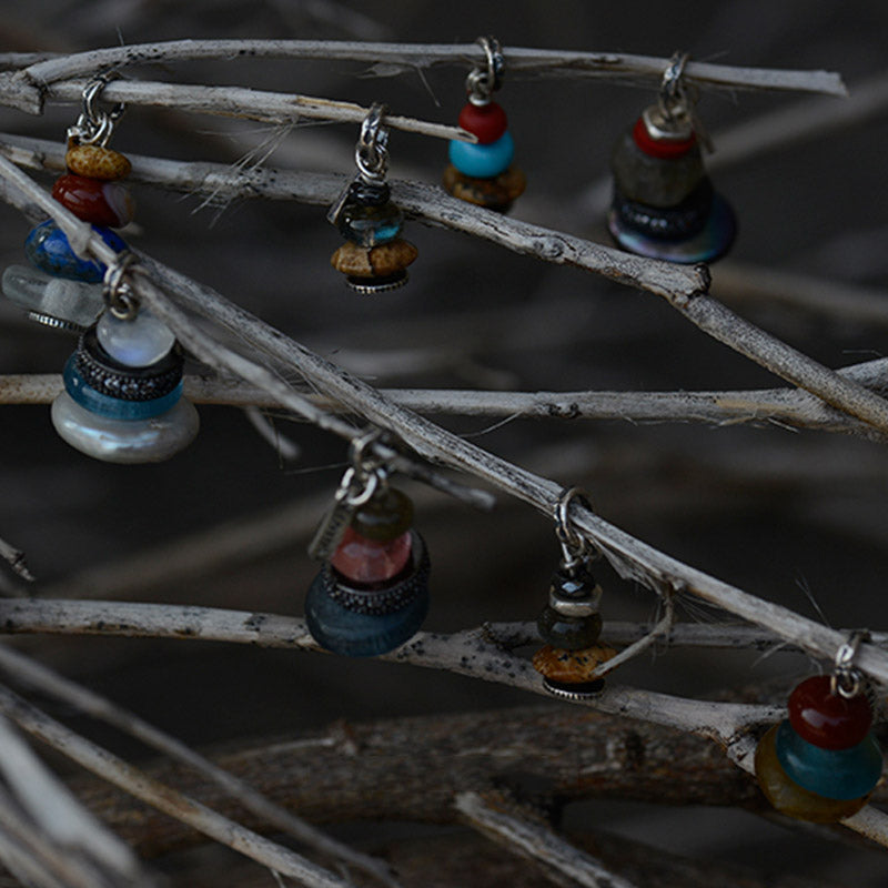 KarmaRipple's Zen Cairn Labradorite Various Crystals Calm Necklace Pendant p26