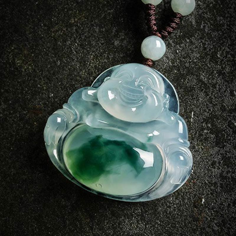 KarmaRipple's Cyan Jade Fortune Pendant Necklace p6