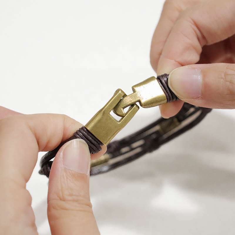 KarmaRipple's Vintage Leather Wrist Band Brown Rope Layered Bracelet Bangle p8