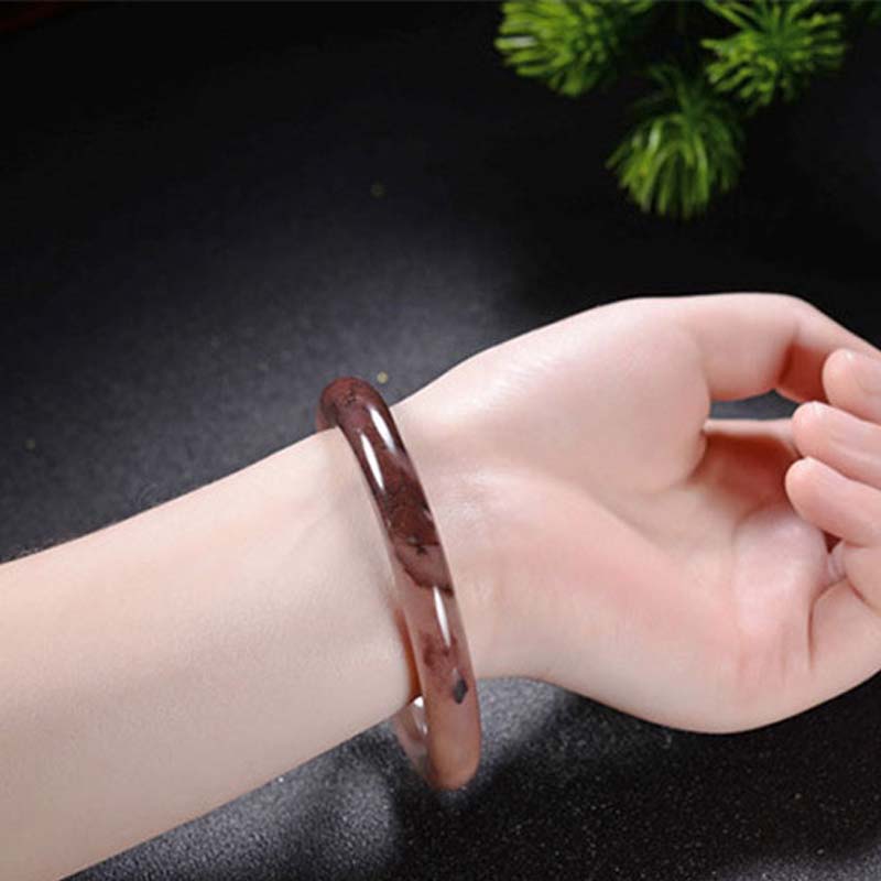 KarmaRipple's Purple Golden Silk Jade Wealth Bracelet Bangle p3