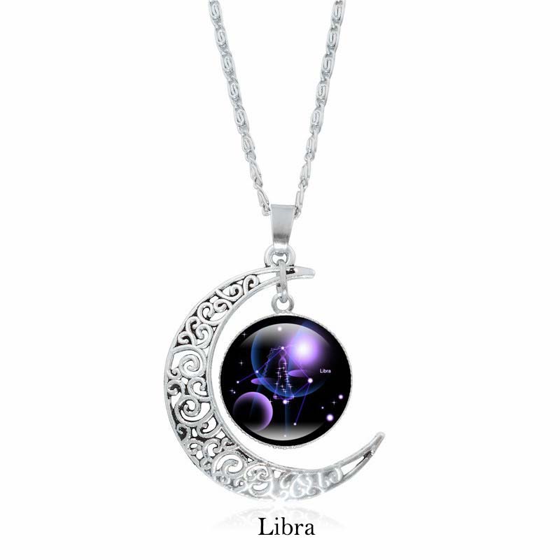 KarmaRipple's 12 Constellations of the Zodiac Moon Protection Pendant Chain Necklace p1