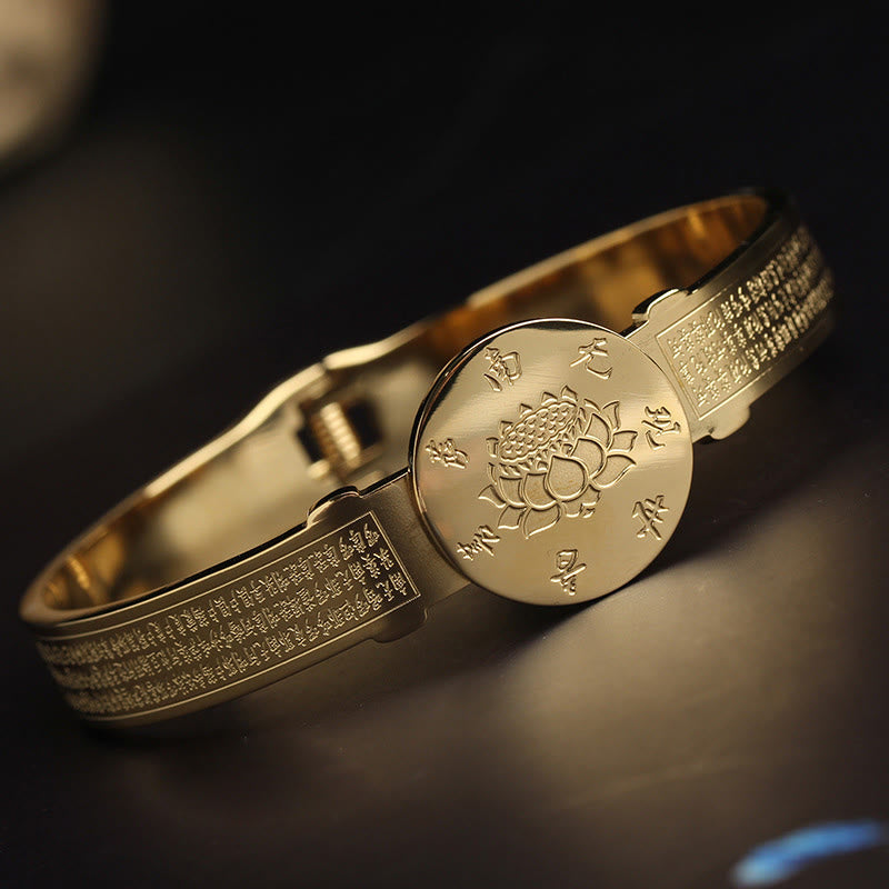 KarmaRipple's Yin Yang Lotus Om Mani Padme Hum Mantra Titanium Steel Balance Bracelet Bangle p29