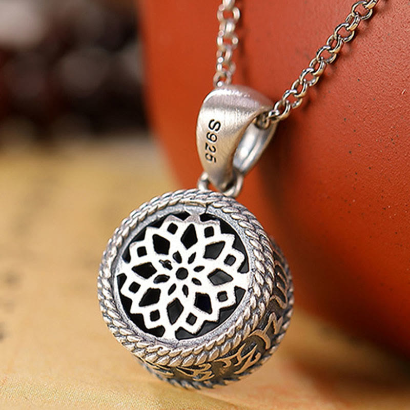 KarmaRipple's 925 Sterling Silver Om Mani Padme Hum Lazurite Love Peace Pendant Necklace p5