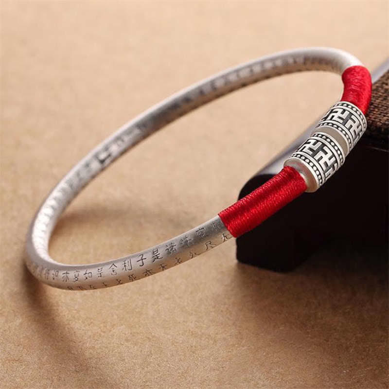 KarmaRipple's Tibet Om Mani Padme Hum Fortune Red String Bracelet Bangle p1