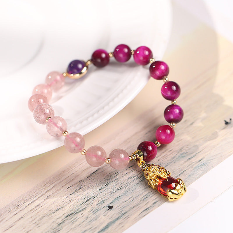 KarmaRipple's Authentic Strawberry Quartz Pixiu Love Bracelet p12