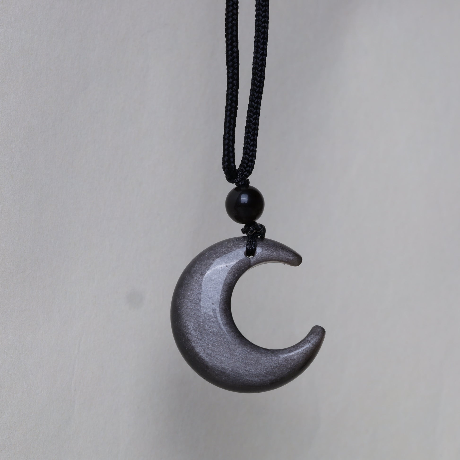 KarmaRipple's Authentic Silver Sheen Obsidian Star Crescent Moon Protection Pendant Necklace p14