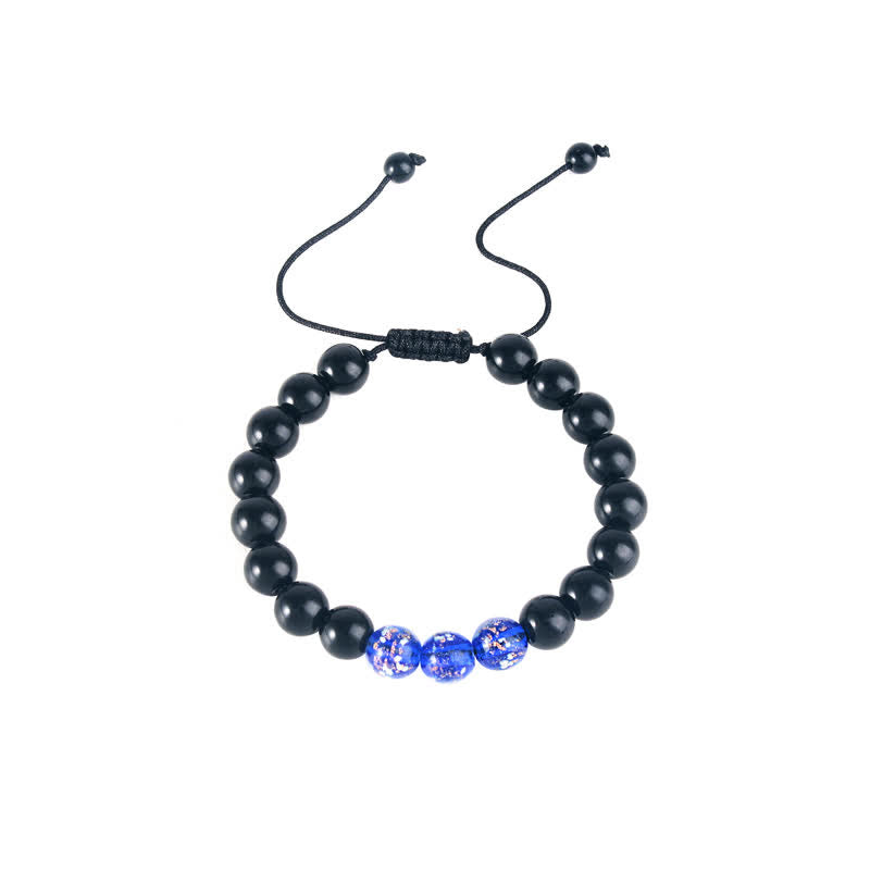 KarmaRipple's Black Obsidian Luminous Glowstone Strength Bracelet p17