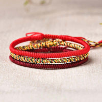 KarmaRipple's Tibetan Fortunate 3 Combination Sets Red String Bracelet