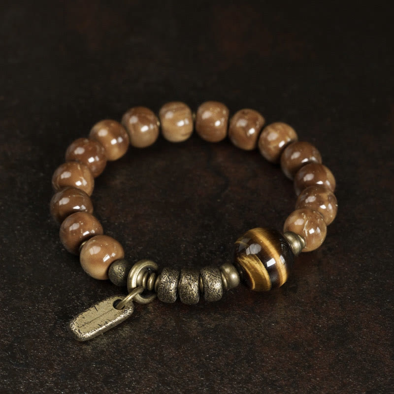 KarmaRipple's Kuka Seed Tiger Eye Gold Sheen Obsidian Bronze Wealth Fortune Bracelet p5
