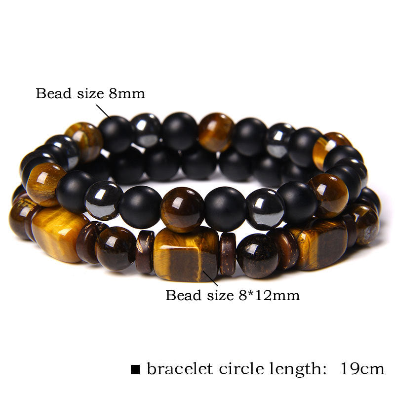KarmaRipple's Tiger Eye Frosted Stone Hematite Courage Bracelet p7