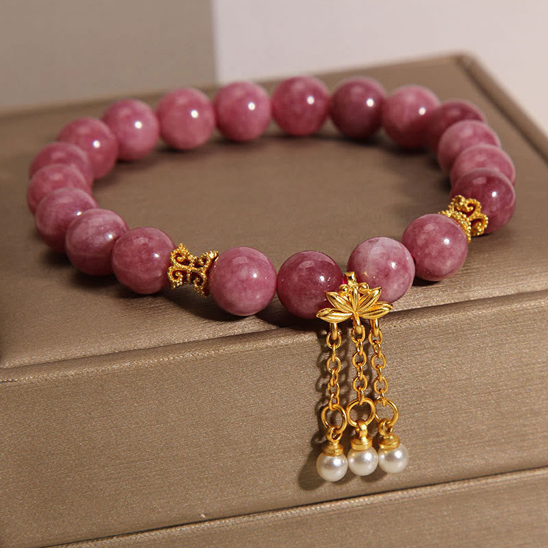 KarmaRipple's Pink Tourmaline Lotus Flower Positive Bracelet p5