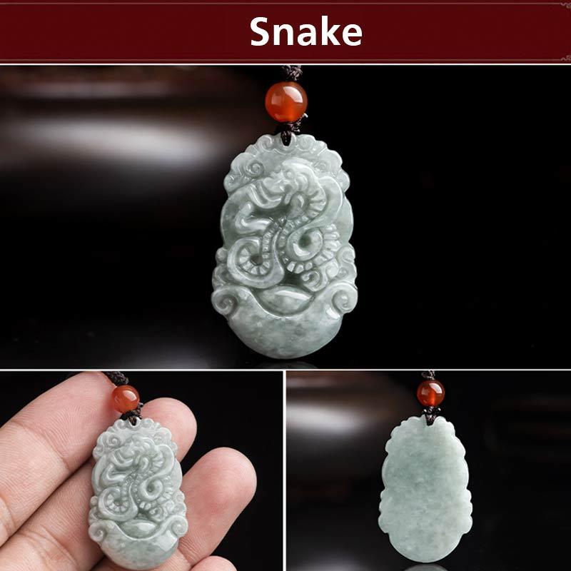 KarmaRipple's Authentic Jade 12 Chinese Zodiac Sucess Necklace Pendant p42
