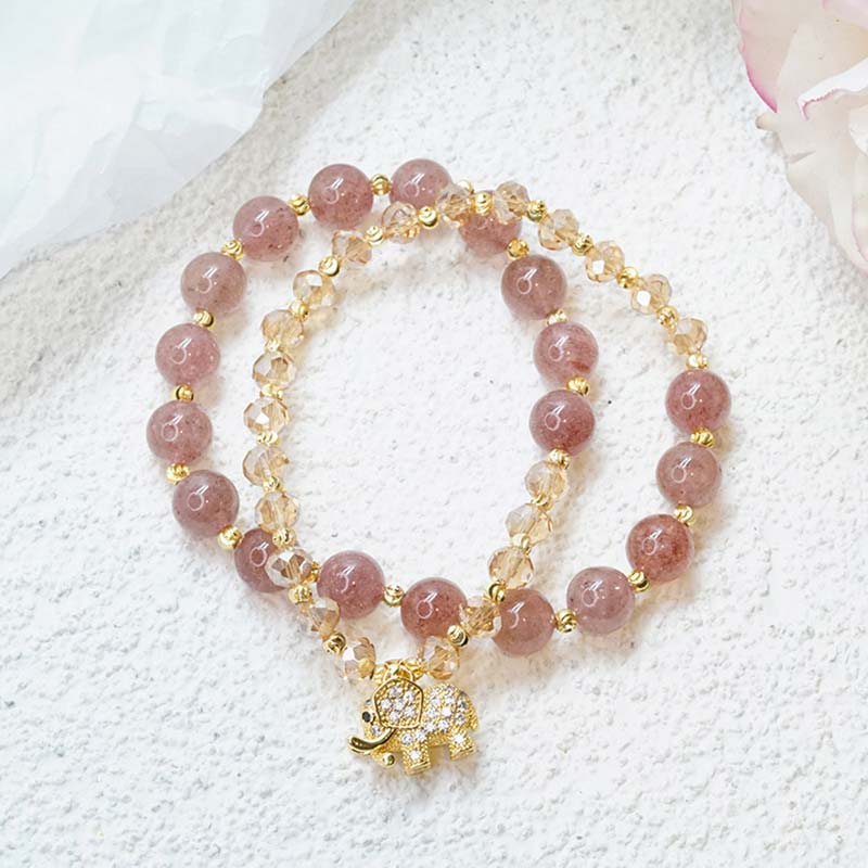 KarmaRipple's Rose Quartz Elephant Balancing Energy Talisman Bracelet p3