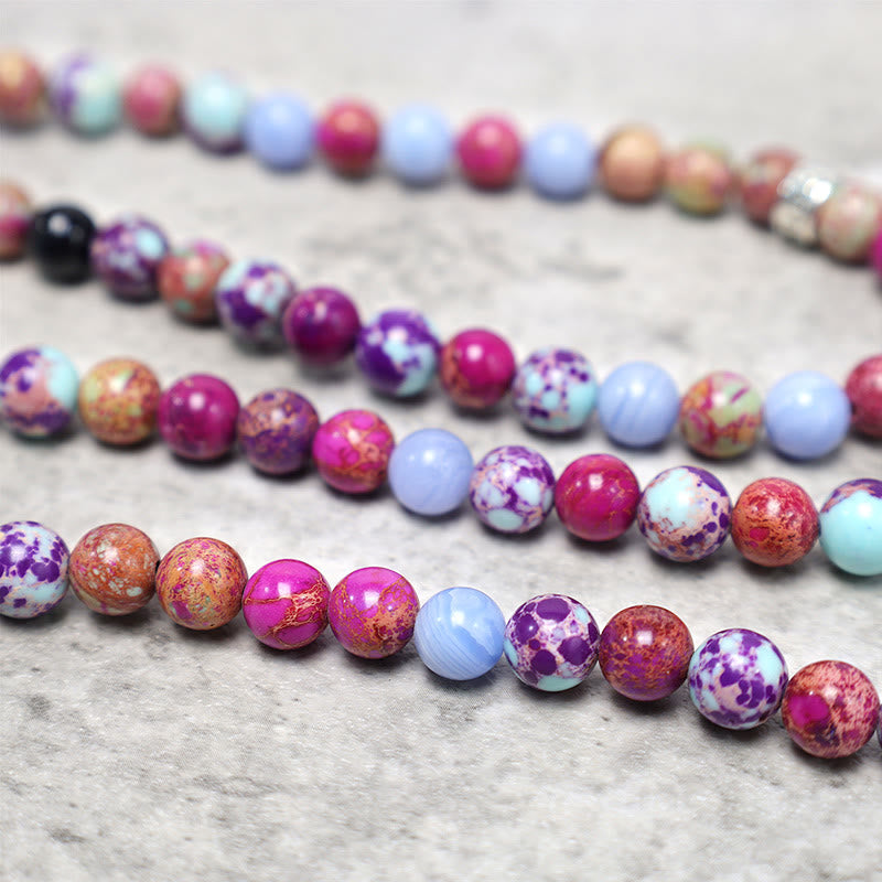 KarmaRipple's Authentic Purple Miano Real Stone Lotus Mala p7