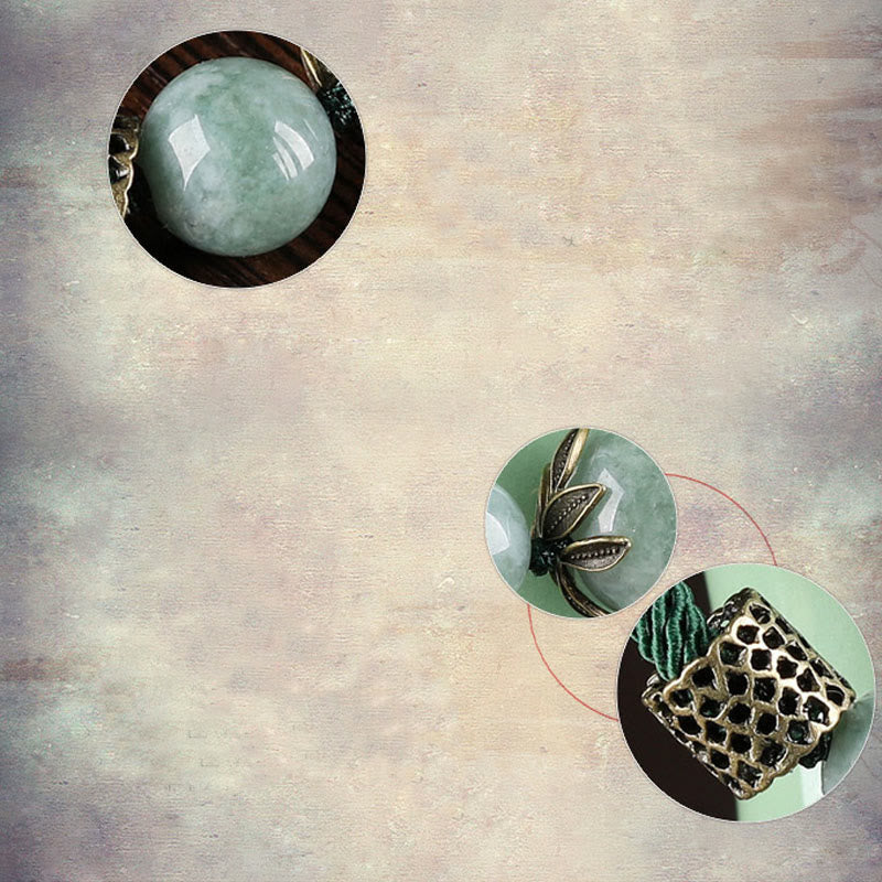 KarmaRipple's Handmade Green Rope Fortune Jade Bead Prosperity Bracelet p10