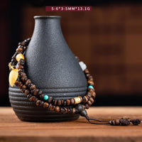 KarmaRipple's 108 Mala Beadwork 925 Sterling Silver Brunei Agarwood Red Agate PiXiu Hetian Jade Peace Strength Bracelet