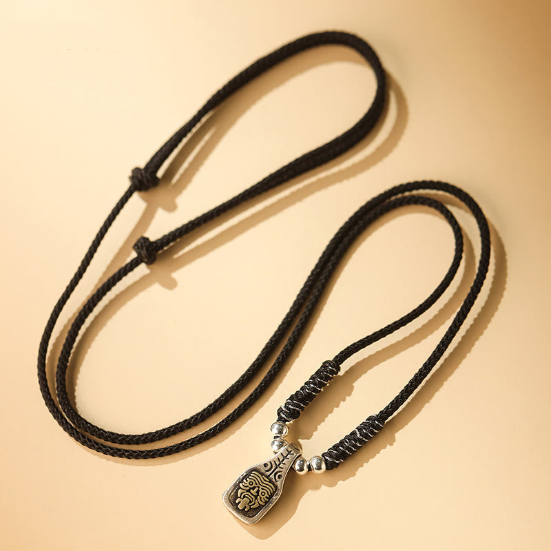 KarmaRipple's Tibetan 925 Sterling Silver Zakiram Goddess of Wealth Protection Rope Pendant Necklace p2