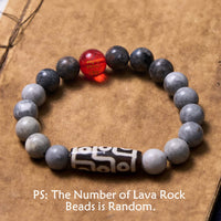 KarmaRipple's Tibetan Nine-Eye Dzi Bead Picasso Jasper Positive Bracelet
