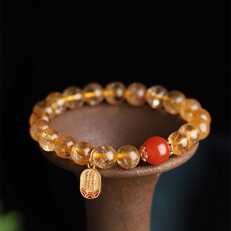 KarmaRipple's Citrine Red Agate Fortune Talisman Bracelet p14