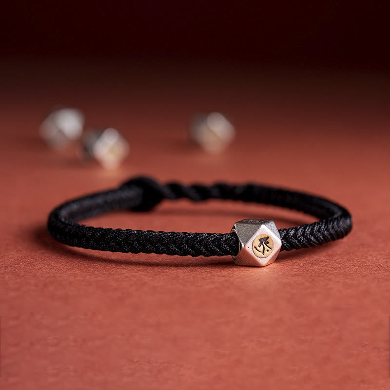 KarmaRipple's 925 Sterling Silver Handmade Chinese Zodiac Natal Buddha Fortune Protection Woven String Bracelet p48