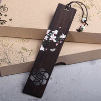 KarmaRipple's Butterfly Flower Ebony Wood Bookmarks With Gift Box