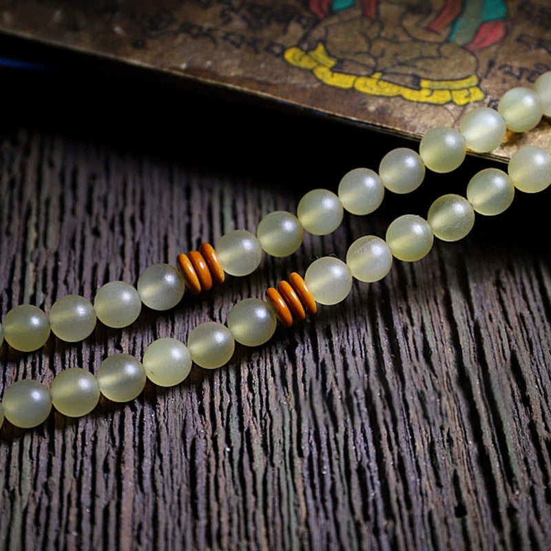 KarmaRipple's 108 Mala Beadwork Tibet Sheep Horn Amber Fortune Bracelet p11