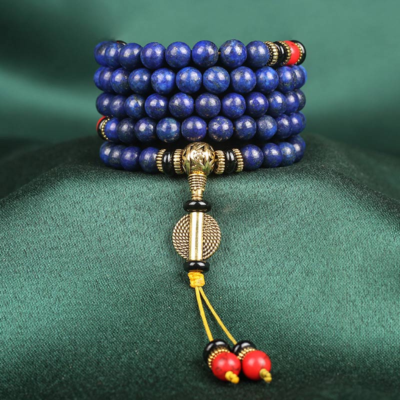 KarmaRipple's Tibetan Mala Lapis Lazuli Positive Bracelet p7
