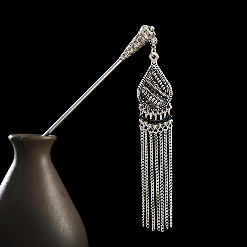 KarmaRipple's Water Drop Lily of the Valley Flowers Tassels Confidence Hairpin p49