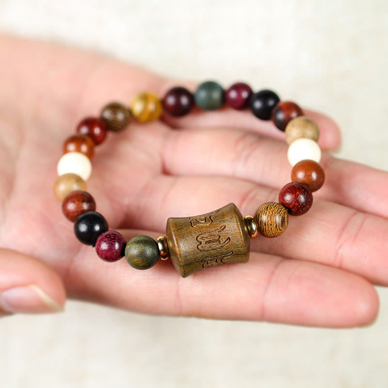 KarmaRipple's Tibet Multicolored Sandalwood Om Mani Padme Hum Protection Bracelet p4