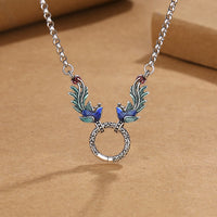KarmaRipple's Phoenix Lotus Flower Fortune Protection Pendant Necklace
