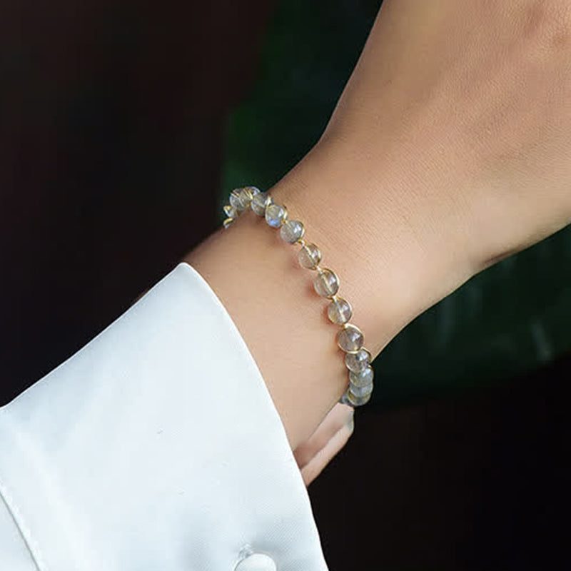 KarmaRipple's Authentic Moonstone 14K Gold Balancing Positive Bracelet p3