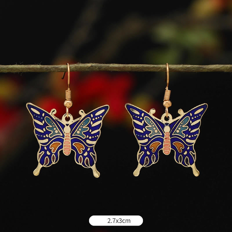 KarmaRipple's Lotus Butterfly Flower Alloy Bronze Enlightenment Drop Earrings p37