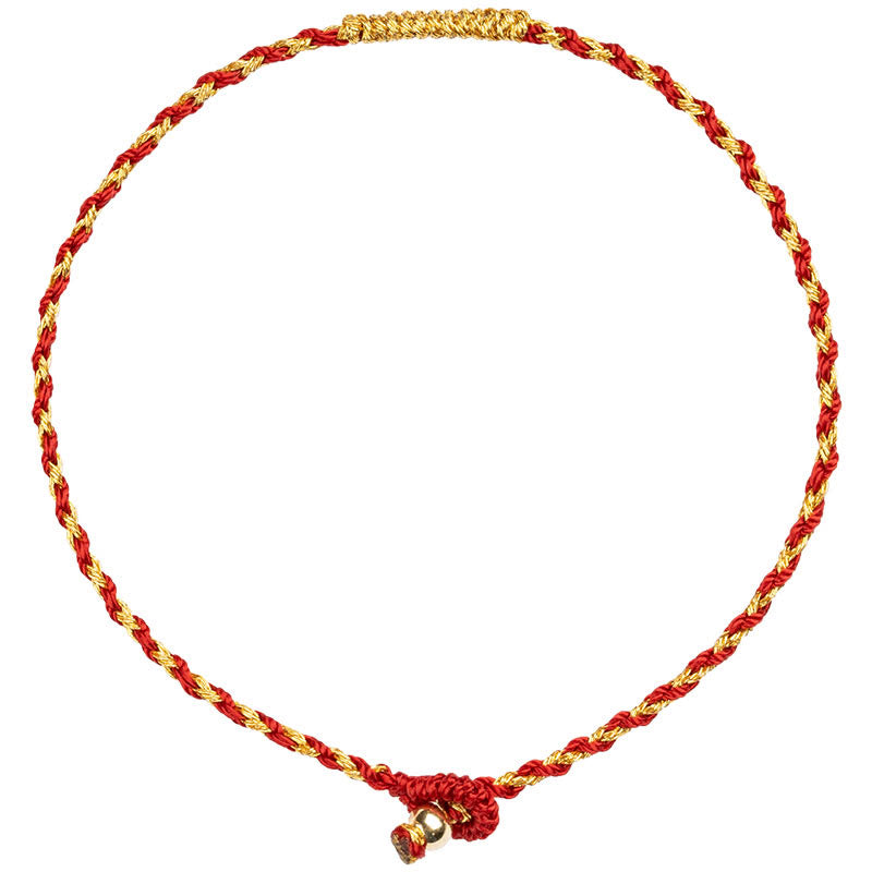 KarmaRipple's 14K Gold Plated Handmade Red Gold Rope King Kong Weave Woven Fortune Bracelet p11