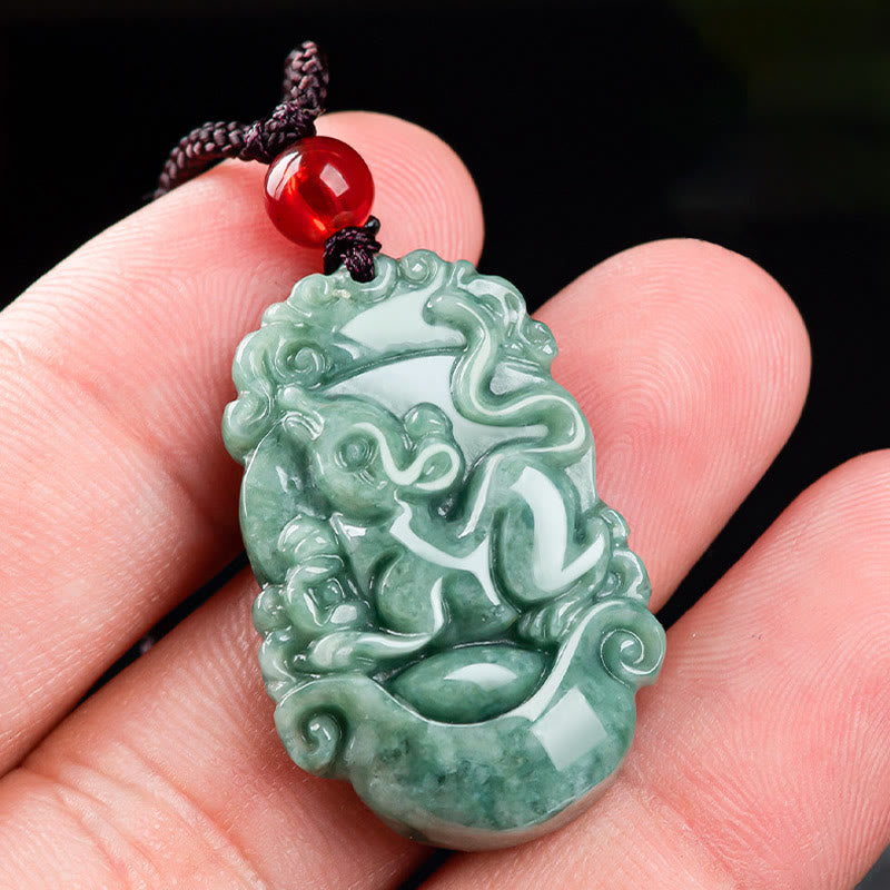 KarmaRipple's Authentic Jade 12 Chinese Zodiac Prosperity Pendant Necklace p17