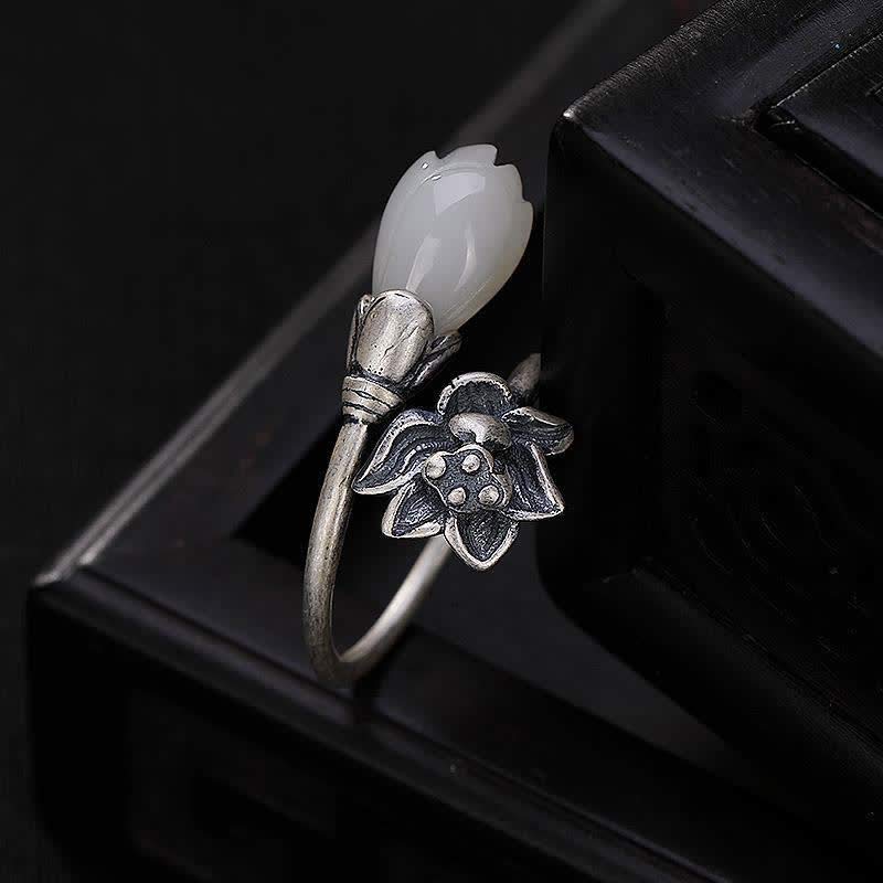 KarmaRipple's Jade Lotus Bronze Balance Balancing Adjustable Ring p6