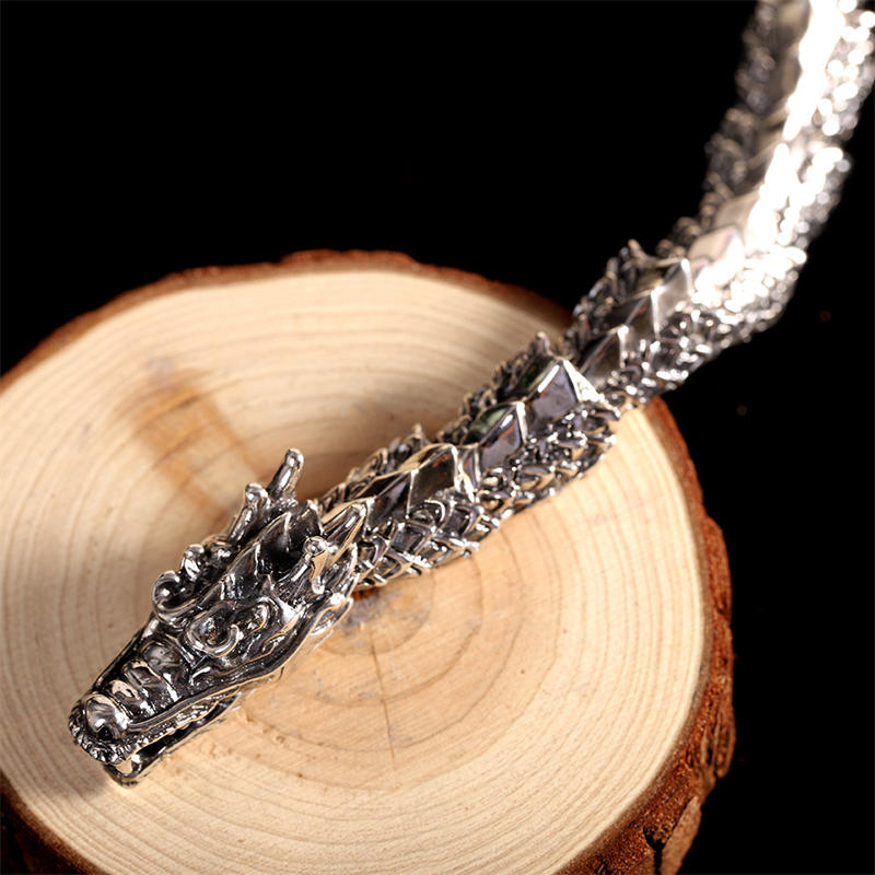 KarmaRipple's 925 Sterling Silver Dragon Fortune Success Bracelet Bangle p4
