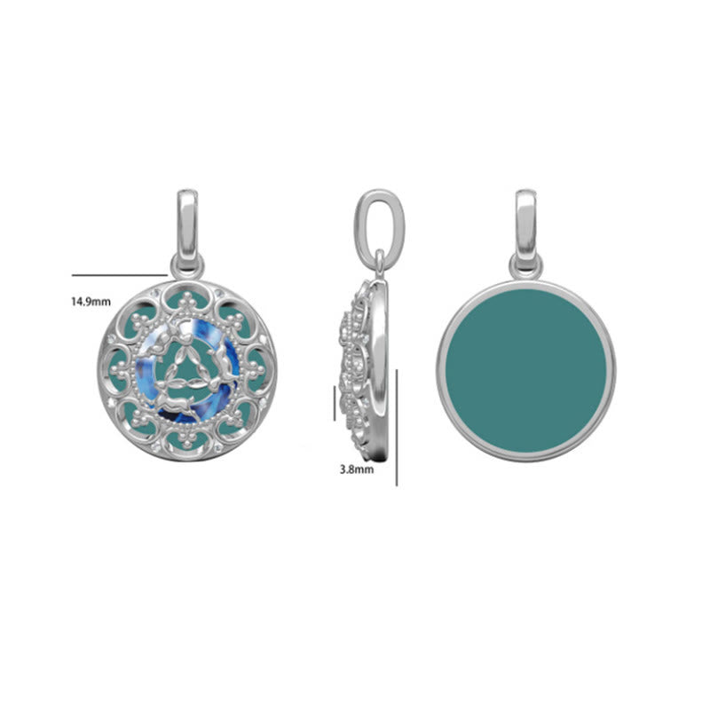 KarmaRipple's 925 Sterling Silver Round Turquoise Three Rabbits Balance Pendant Necklace p10