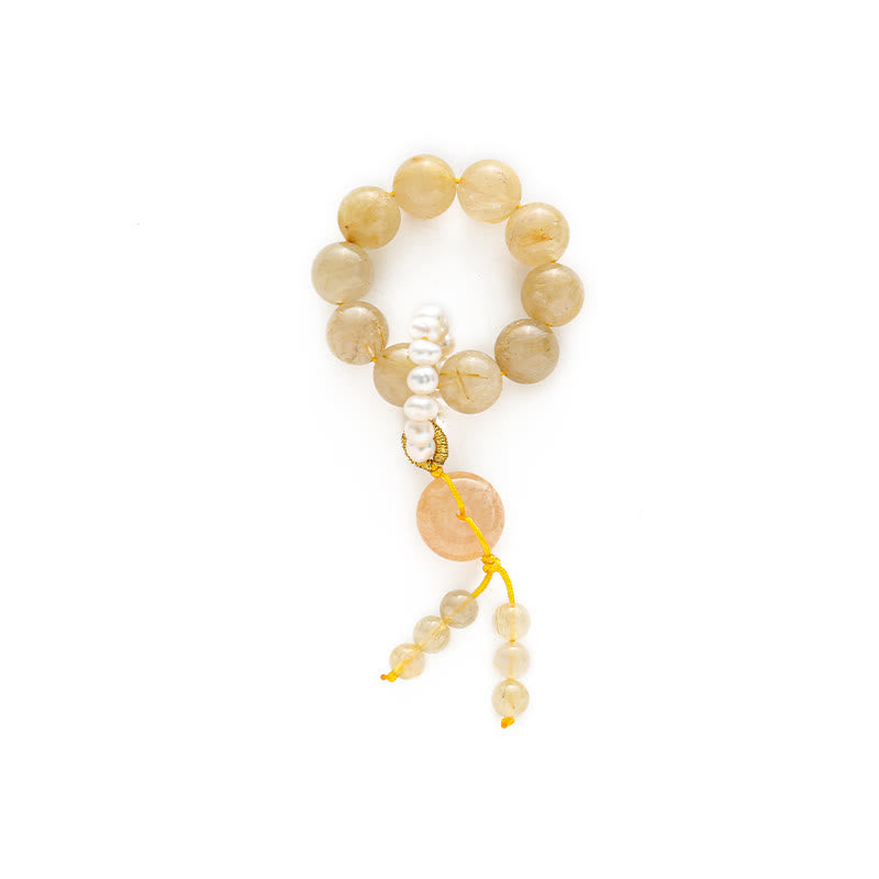 KarmaRipple's Citrine Peace Buckle Prosperity Happiness Wrist Mala p5