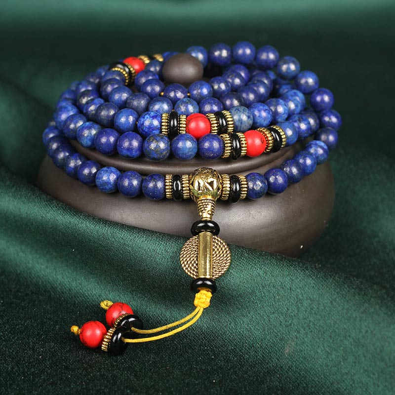 KarmaRipple's Tibetan Mala Lapis Lazuli Positive Bracelet p1
