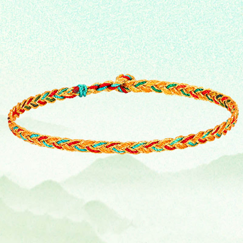 KarmaRipple's Handmade Multicolored Dragon Scale Pattern Braid String Bracelet p8