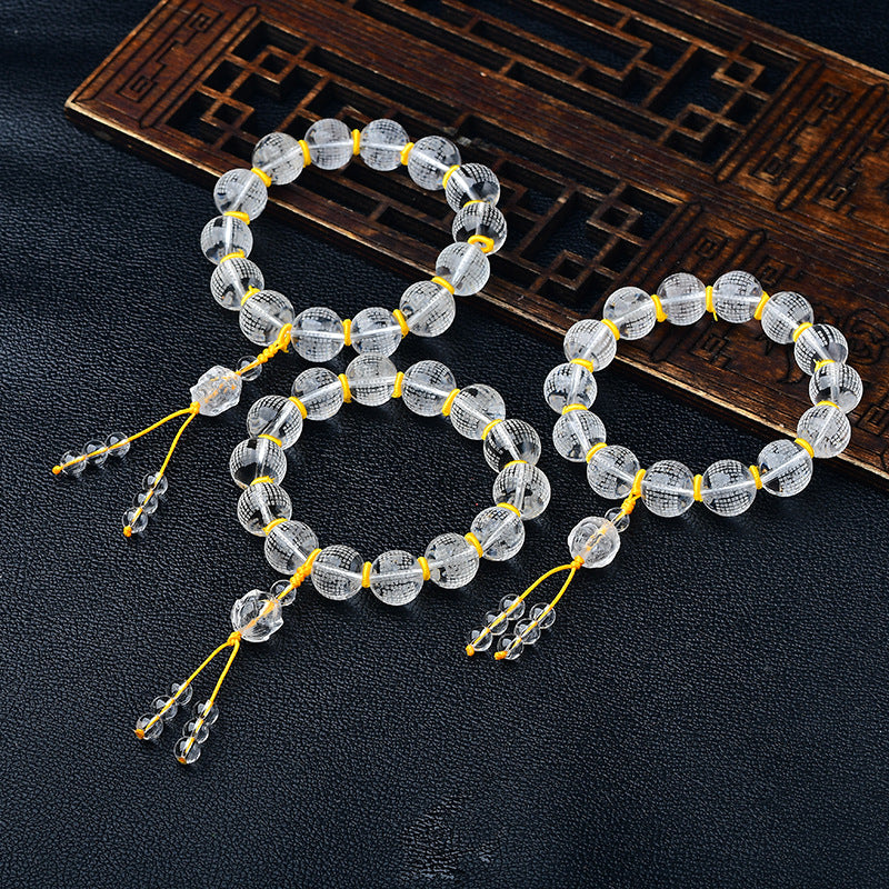 KarmaRipple's Tibet Ivory Gemstone Half Demon Half Buddha Heart Sutra Lotus Balancing Bracelet p4