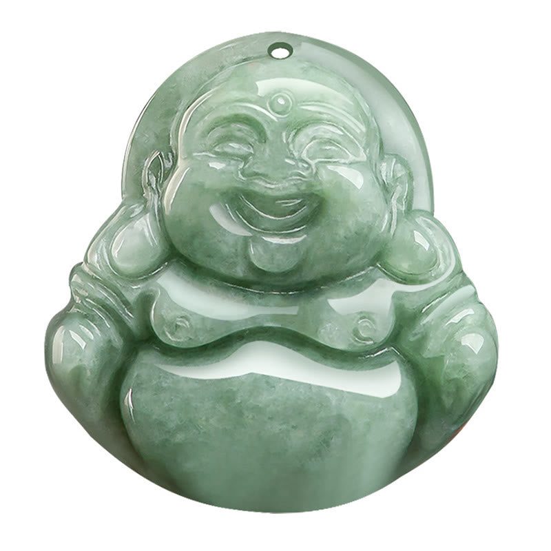 KarmaRipple's Authentic Green Jade Laughing Buddha Fortune Abundance Pendant Necklace p8