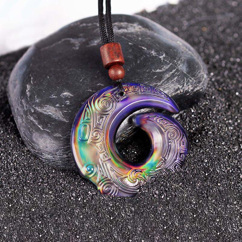 KarmaRipple's Color-Changing One's Fortune Improves Design Pattern Liuli Gemstone Pendant Necklace p10