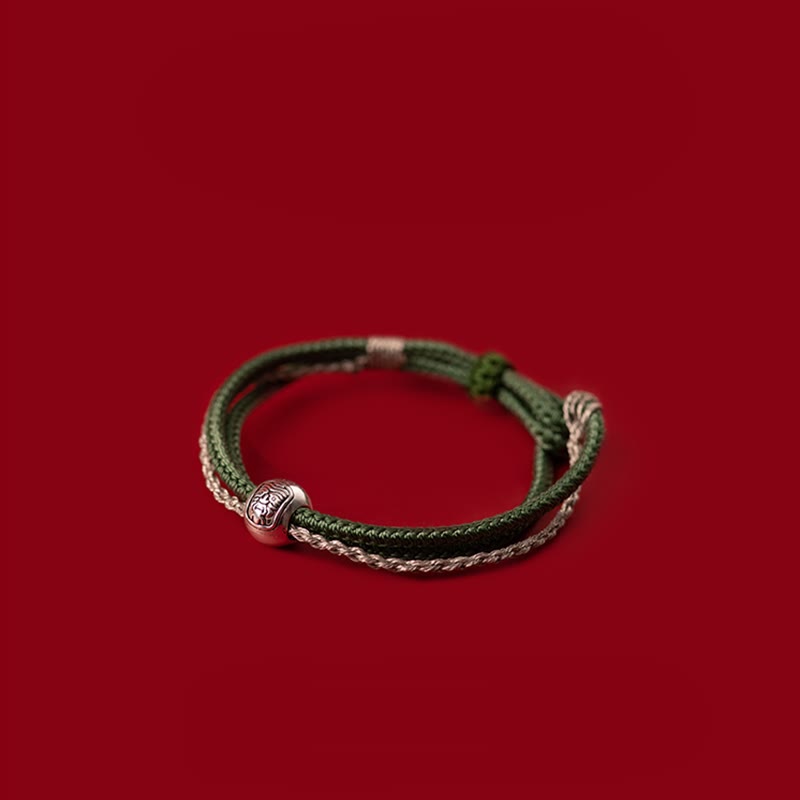 KarmaRipple's 925 Sterling Silver Tibetan Zakiram Goddess of Wealth Fortune Rope Bracelet p4