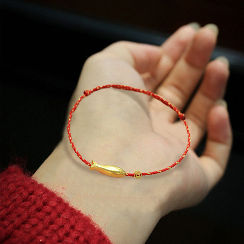 KarmaRipple's 14K Gold Plated Koi Fish Fortune Wealth Woven Bracelet p4