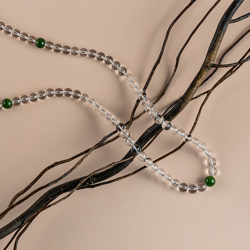 KarmaRipple's 108 Beadwork Ivory Gemstone Jade Meditation Bracelet Mala p17