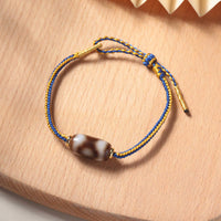 KarmaRipple's Tibetan Three-eyed Dzi Bead Fortune Happiness Bracelet