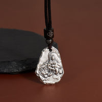 KarmaRipple's 999 Sterling Silver Ksitigarbha Buddha Zakiram Goddess Pendant Necklace